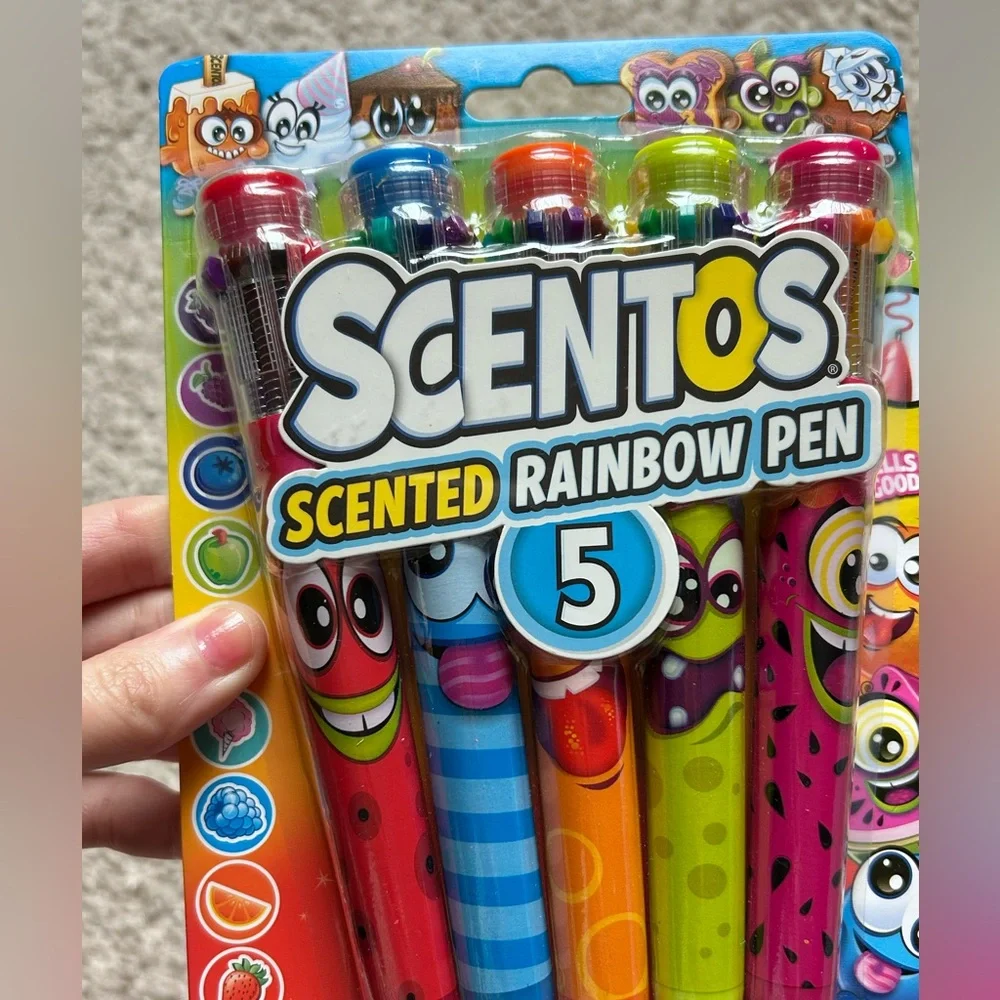 Scentos 5 Scented Character Rainbow Gel Pens Set Assorted Colors OS